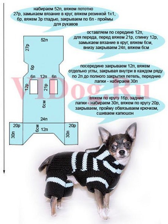 Интересные модели одежды для животных, связанные спицами