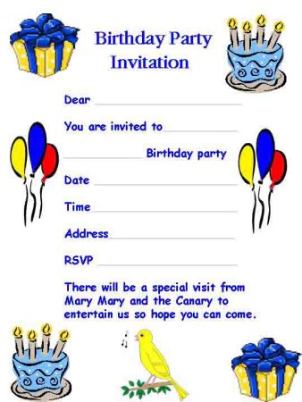 Пригласительная открытка на день рождения рисунок