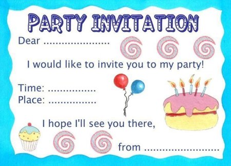 Приглашение на день рождения на английском