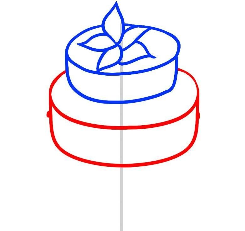Нарисовать рисунок торта
