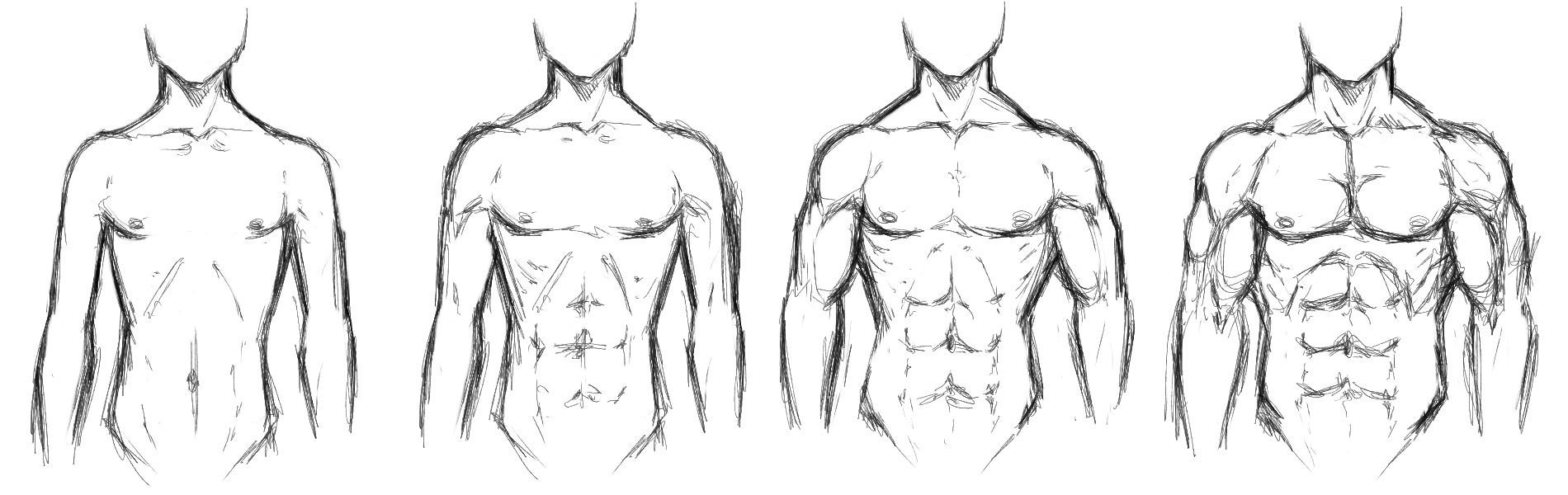 Поэтапное рисование мужского тела