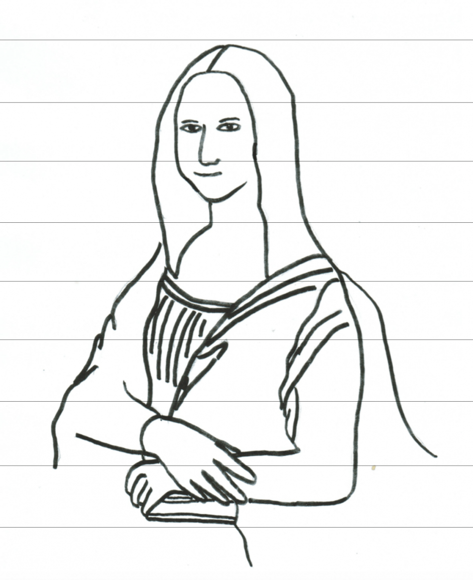 Портрет Мона Лиза раскраска