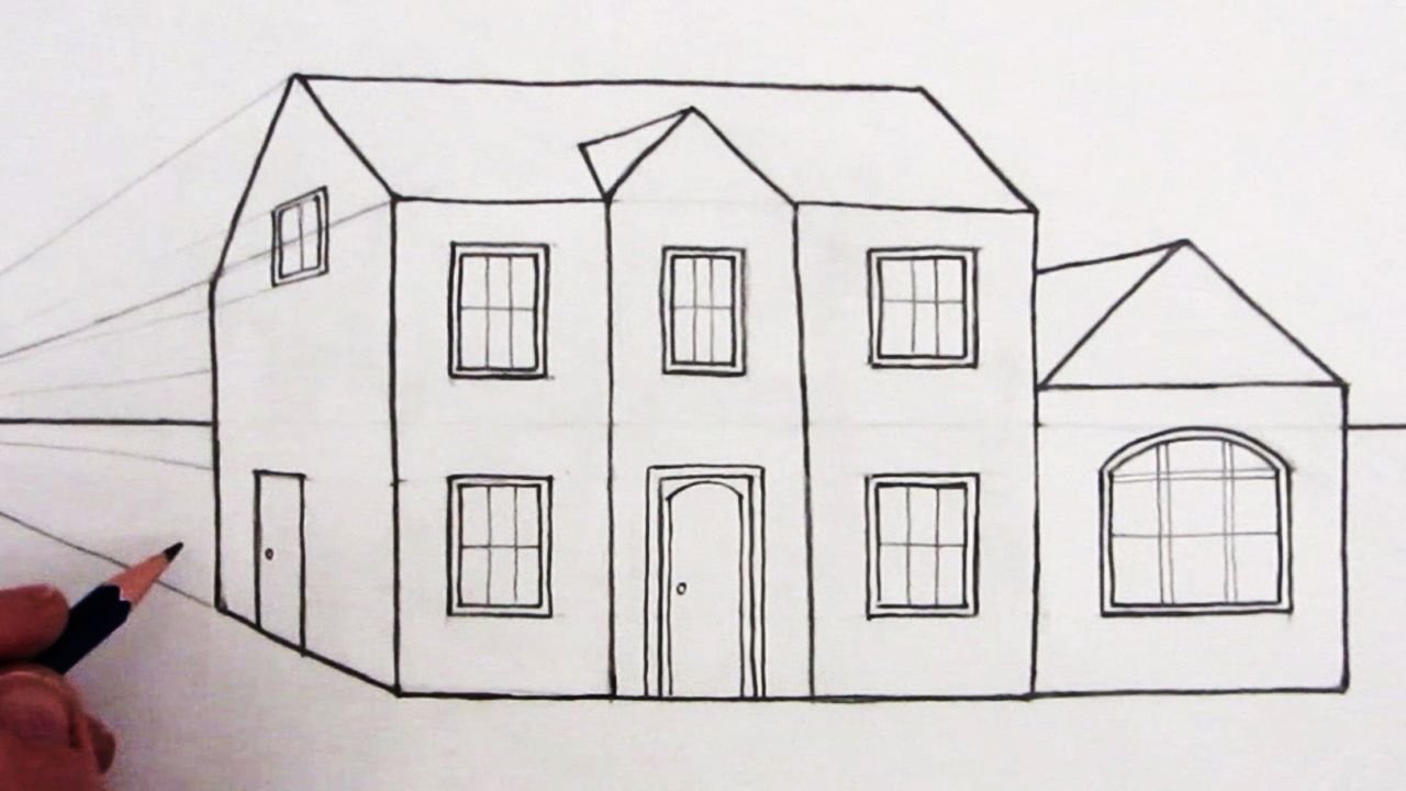 На большом листе бумаги ты рисуешь дом с трубой ярко
