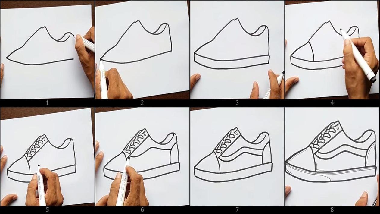 Как очень легко нарисовать кроссовки