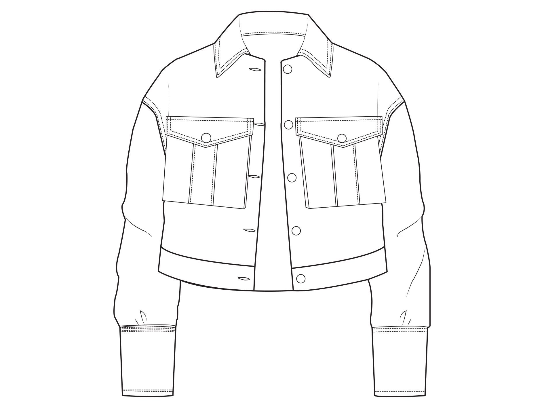 Технический эскиз джинсовой куртки