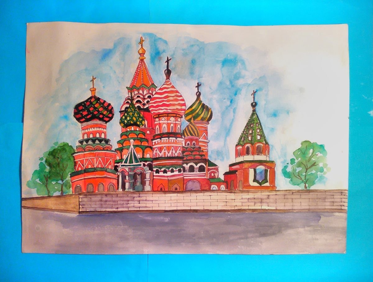 Купол храма Василия Блаженного рисунок 4 класс