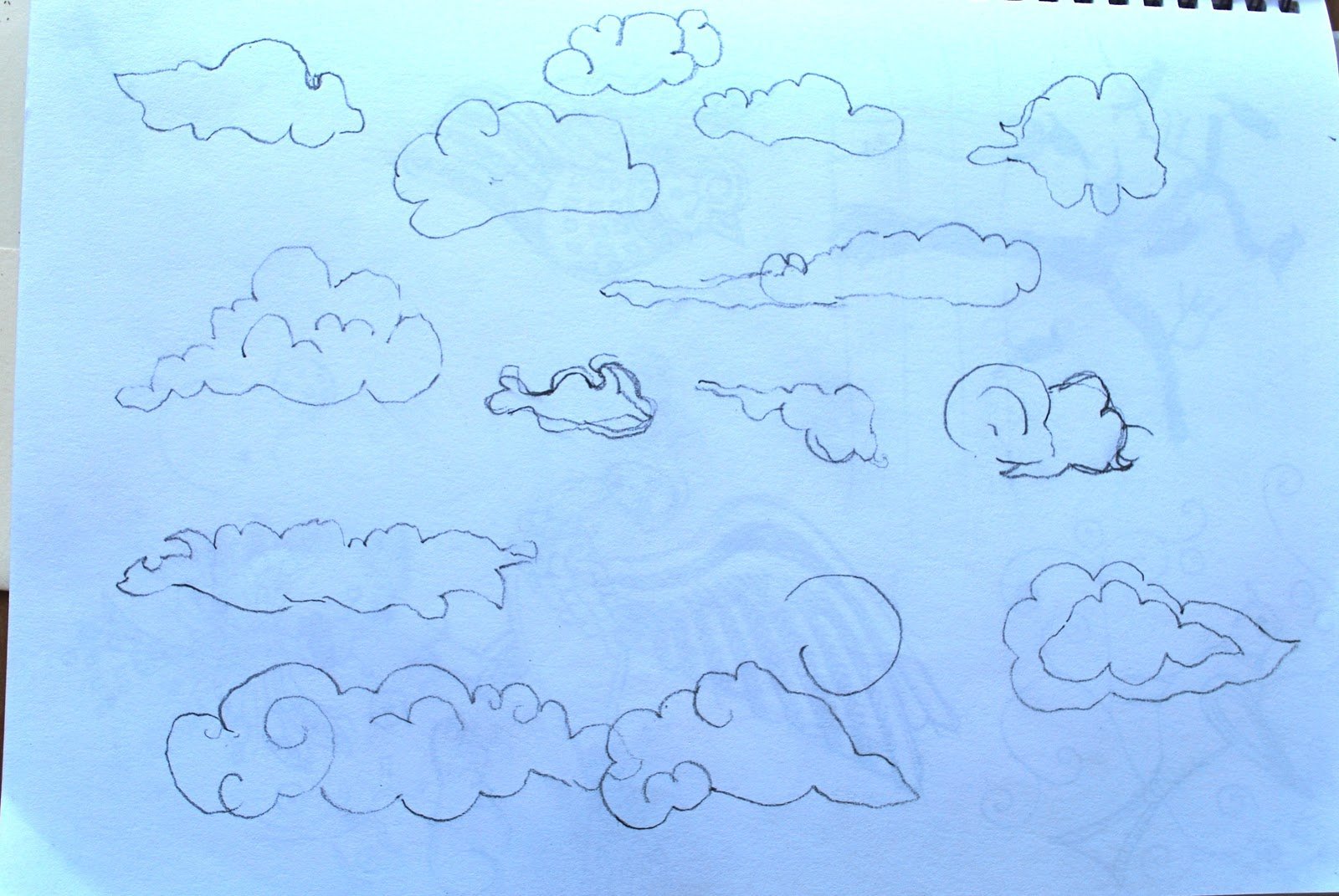 Кучевые облака рисунок карандашом