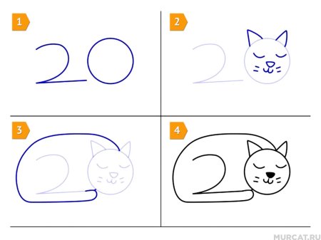 Как нарисовать котика (53 фото) » Идеи поделок и аппликаций своими руками -  Папикпро.КОМ
