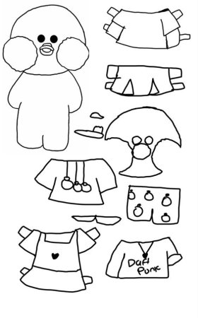 Рисуем одежду для уточки лалафанфан и как сделать одежду для уточки лалафанфан из бумаги (50 фото) » Покажем как сделать аппликации и поделки своими руками