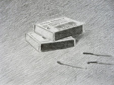 Спичечный коробок карандашом