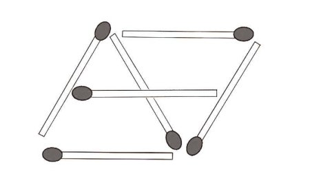 Треугольник из 6 спичек