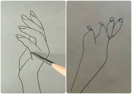 Руки для срисовки карандашом лёгкие
