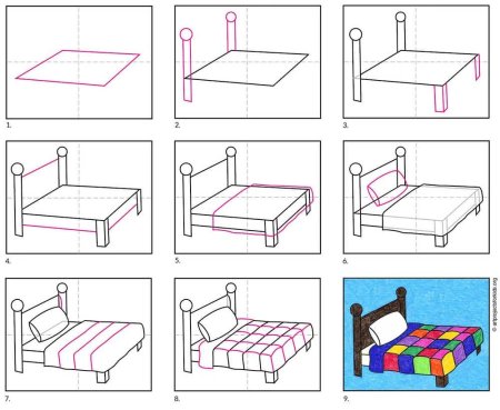 Кровать карандашом для детей