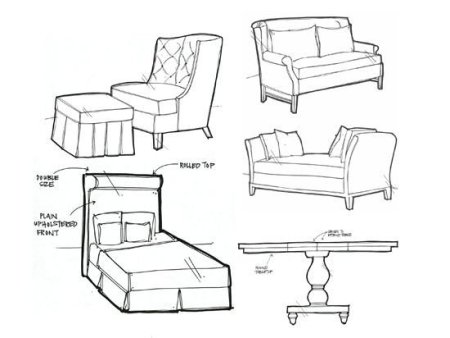 Схема рисования мебели для детей