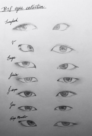 Корейские глаза карандашом БТС