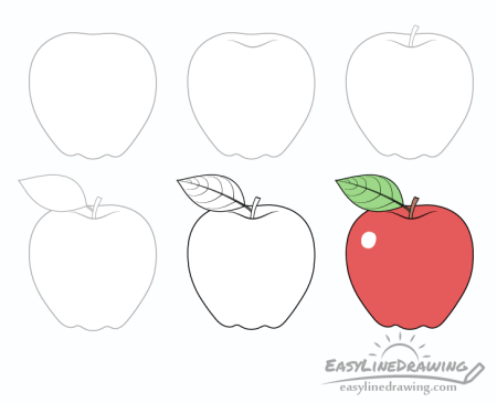 Как рисовать яблоко поэтапно